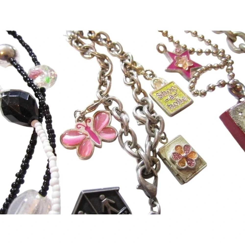33P Vintage Mod Gold & Silver Tone Jewelry Lot*Bangles*Hair*Charm Bracelets*A205